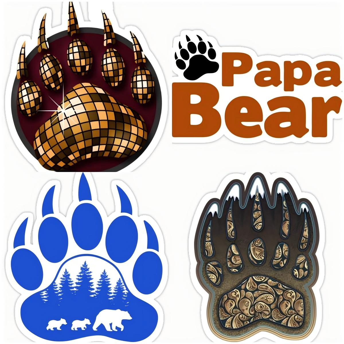 Laptop Accessories 3D Print - Papa Bear Print Car Sticker Decals