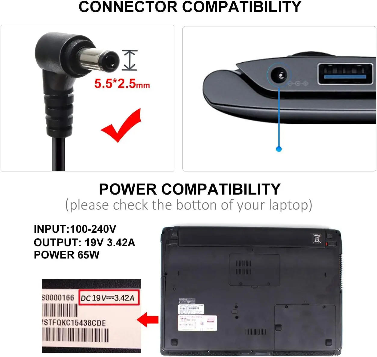 19V 3.42A 65W Laptop Ac Adapte - Laptop Accessories Shop บทวิจารณ์และราคา
